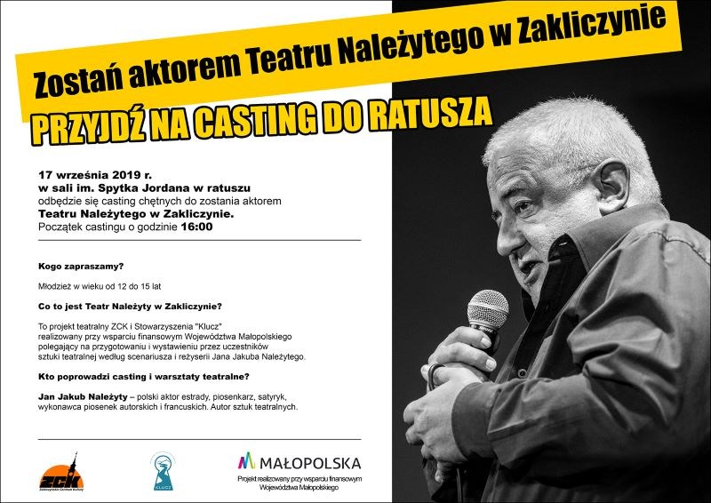 Zostań  aktorem  Należytego – Teatru w Zakliczynie