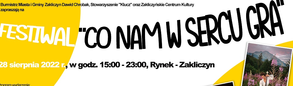 Regulamin konkursów w ramach festiwalu „Co na w sercu gra” w dniu 28 sierpnia 2022