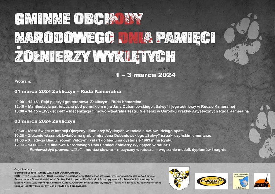 Program gminnych obchodów Narodowego Dnia Pamięci Żołnierzy Wyklętycg
