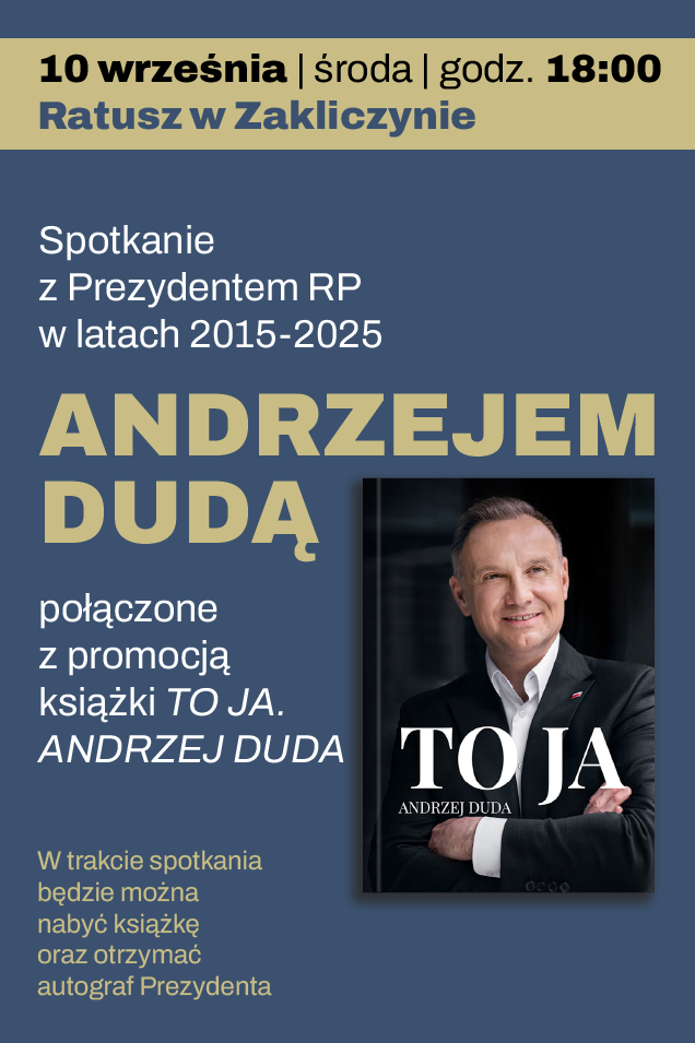 „To Ja. Andrzej Duda” – spotkanie i promocja książki w zakliczyńskim ratuszu 