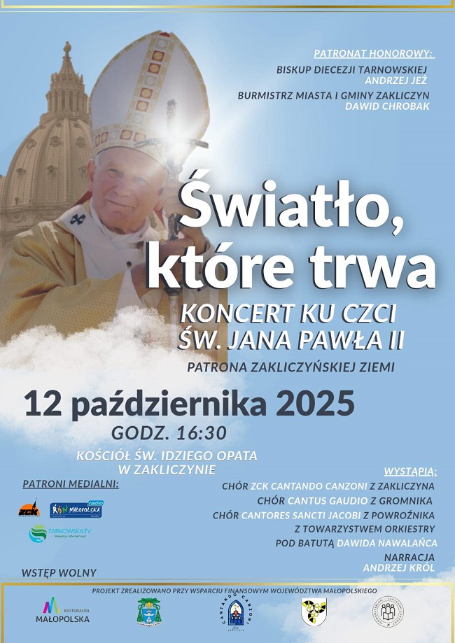 „Światło, które trwa” – zaproszenie na wyjątkowy koncert w Zakliczynie 