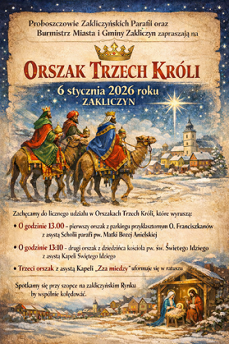 Zapraszamy na Orszak Trzech Króli w Zakliczynie 